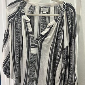 Velvet Women's Striped Black and White Blouse